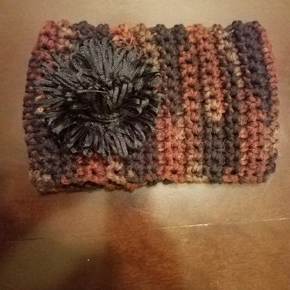 Handmade headband with black bow